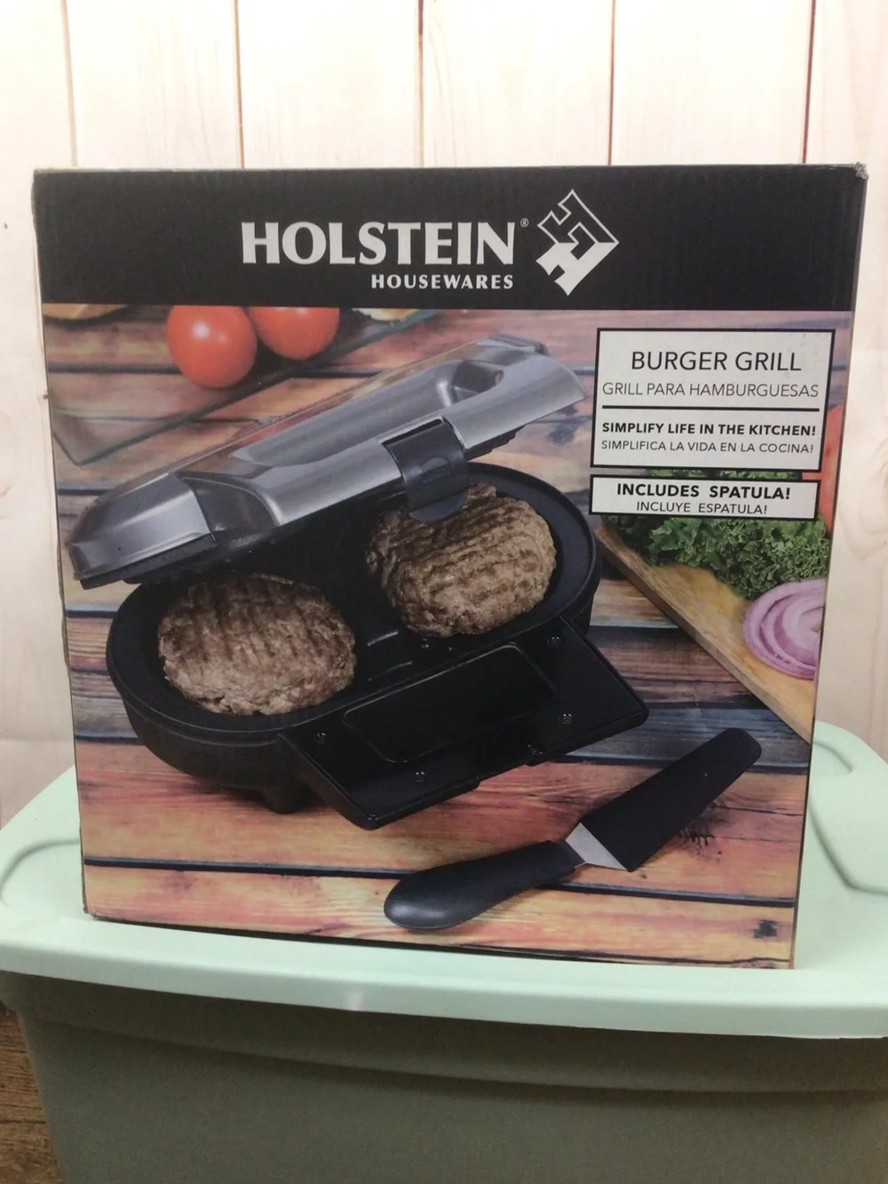 Holstein Housewares Silver and Gray Burger Grill with Spatula